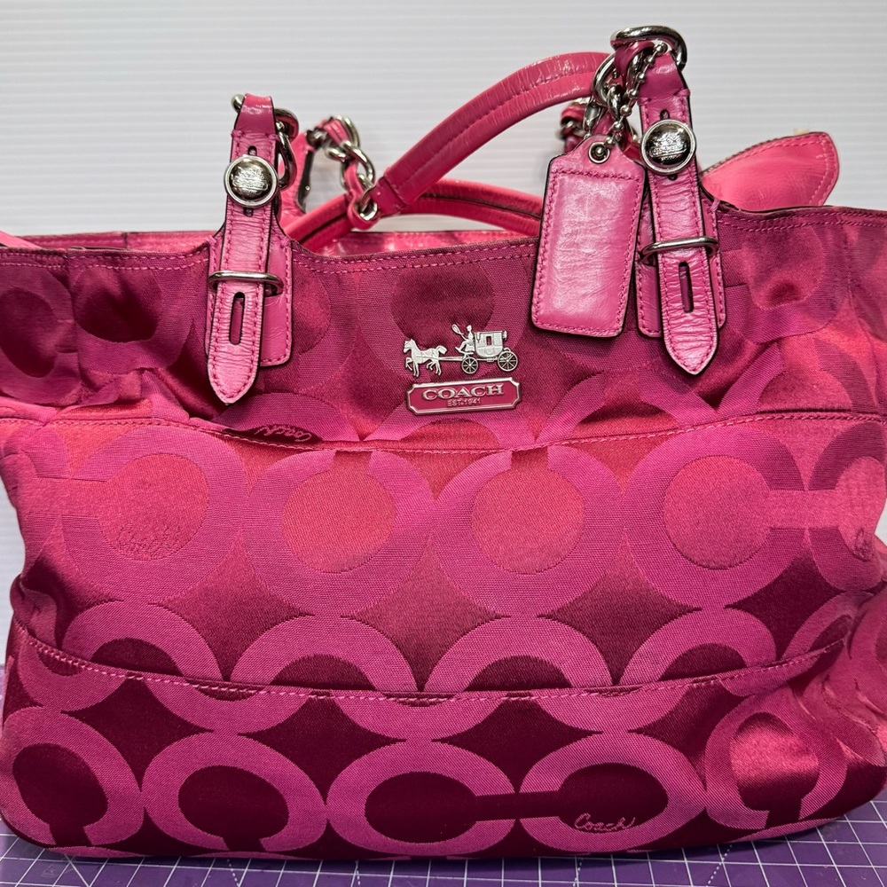 Coach Tribeca Op Art sateen tote